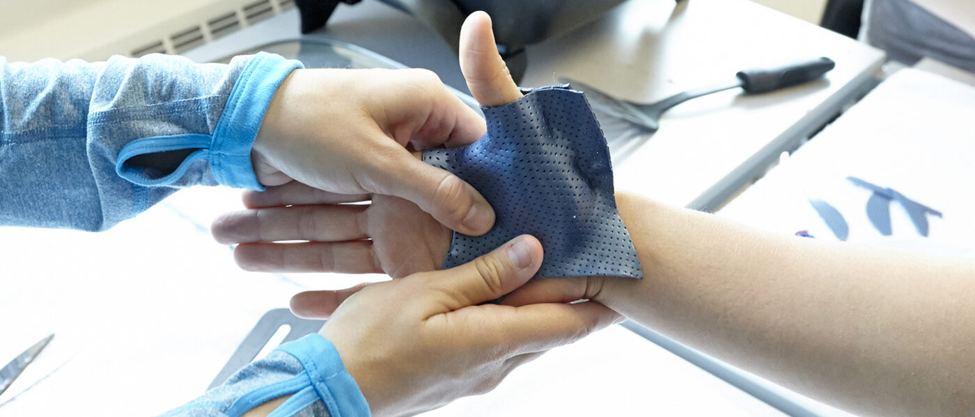 Patient receiving a wrist cast